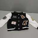 SOLY HUX Toddler Boy's Varsity Jacket Letter Graphic Color Block Collar Long Sleeve Baseball Jacket Streetwear Black Letter 6Y