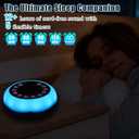 Portable Sound Machine,White Noise Machine with 27 Soothing Sounds,7 Color Night Light with Nursery Lamp,Child Lock Design,5 Sleep Timer with 18 Levels of Volume,USB C Rechargeable