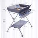 EGREE Baby Changing Table Portable Folding Diaper Changing Station with Wheels, Adjustable Height Mobile Nursery Organizer with Safety Belt and Large Storage Racks for Newborn Baby and Infant, Gray