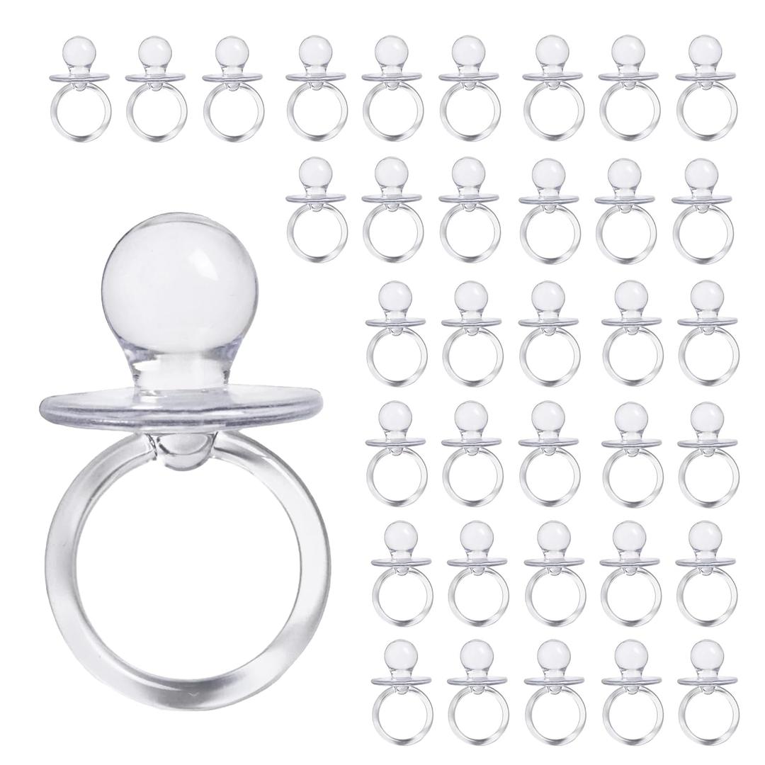 Baby Pacifier 2.5" Baby Shower Favors Decoration (Clear, 36 Count)