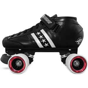 Bont Roller Skates - LowCut Quadstar Speed Skating - Roller Skates - Indoor and Outdoor - 100% Leather Size 42, Black 