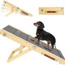 2025 Upgraded Dog Ramp for Couch, Foldable Small Dog Ramp for Low Bed, 4 Adjustable Height from 13'' to 21", Portable Stable Pet Steps with Non-Slip Pad, Pet Ramps Use for Sofa Couch Stairs