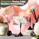 Skyygemm 12 Pcs Table Number Holders 3 Inch Place Card Holder with Alligator Clip Metal Table Card Holders Table Number Stands Table Sign Holders for Photos, Food Signs, Birthdays, Weddings (Black)