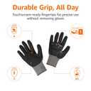 Amazon Basics Impact Protection Work Gloves - Cut Level A2, ANSI Level 4 Abrasion, Touchscreen Compatible, 15G Sandy Nitrile Palm, X-Large, 100 Pack, Black with Brown Edge
