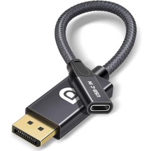 USB C Female to DisplayPort Male Cable Adapter,Bi-Directional USB Type C 3.1 Input to DP Ouput Converter,4K 60Hz USBC Thunderbolt 3 Adapter for New MacBook Pro,Mac Air,Chromebook Pixel and More (gray)