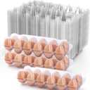 48 Pack Egg Cartons Cheap Bulk 12 Count, 1 Dozen Clear Empty Chicken Egg Cartons for Chicken Eggs, Plastic Egg Holder Egg Container for Family, Chicken Farm and Markets - Medium Reusable Egg Carton