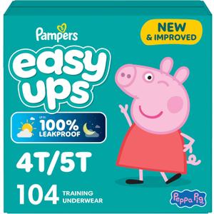 Pampers Training Pants - Easy Ups Girls & Boys - Size 4T-5T, 104 Count, Peppa Pig Potty Underwear