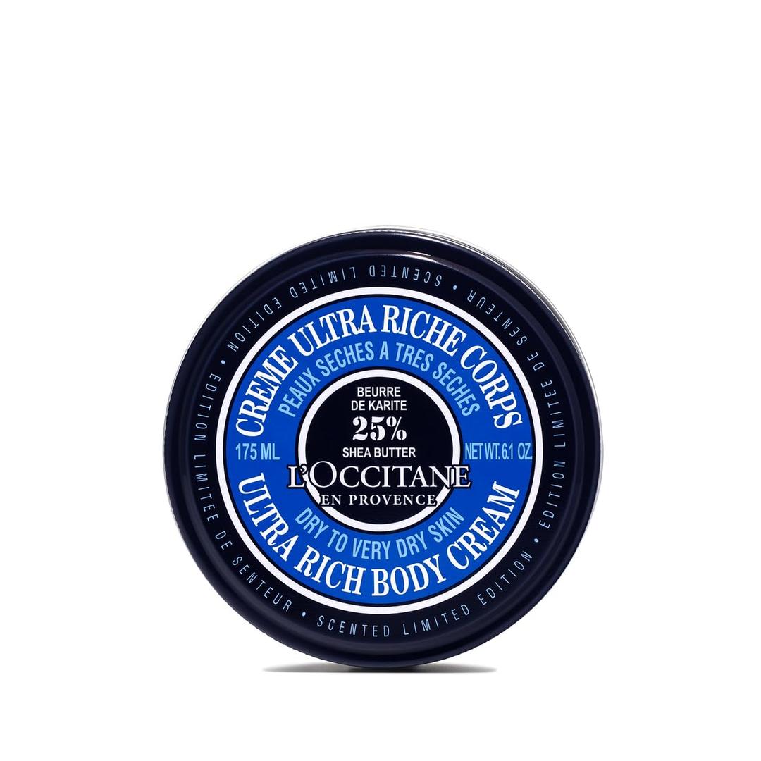 LOccitane Shea Butter Ultra Rich Body Cream, Nourishing Moisturizer for Dry, Sensitive Skin, Fast Absorbing, Refillable, Vegan Skincare, Light Scent (6.1 Fl Oz (Pack of 1))