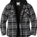 Legendary Whitetails Men's Hooded Shirt Jacket Plaid Flannel Berber Lined Polyfill Insulated (Large)