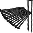 Jetec 150 Pcs Giant Skeleton Accessories Landscape Spikes Bulk Plastic Edging Nails Garden Spiral Landscape Edging Anchoring Spike for Halloween Inflatable Outdoor Decorations (Black,8 Inch)