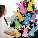 24 Pcs Large Easter Decorations Indoor Bunny Easter Tree Picks Rabbit Decorations for Tree Topper Home Office Party Vase Decor Ornaments (Multi Color)