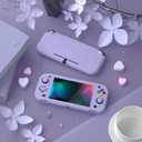 eXtremeRate PlayVital Light Violet Protective Grip Case for Nintendo Switch Lite, Hard Cover Protector for Nintendo Switch Lite - Screen Protector & Thumb Grips & Buttons Caps Stickers Included