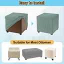 uxcell Stretch Ottoman Cover Rectangular Oversized Square Ottoman Slipcover with Elastic for Foot Stool Living Room Bedroom Fit Length 130-160cm / 51"-63", X-Large, Bean Green