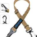 IOKHEIRA Dog Seatbelt, Universal Reflective Bungee Dog Car Harness with Hook Latch & Seatbelt Buckle, Swivel Aluminum Carabiner, Green