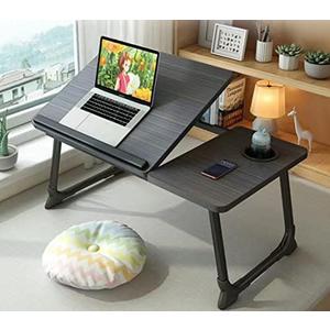 Laptop Desk for Bed Couch,Lap Desk for Laptop,Portable Laptop Stand for Desk,Small Adjustable Laptop Desk,Foldable Bed Table for Laptops and Writing, Bed Tray Table with Cup Holder (Black)