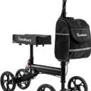 BlessReach Knee Scooter Steerable Knee Walker Deluxe Medical Scooter for Foot Injuries Adult Compact Crutches,Supports Up to 300 lbsBlack