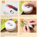 4 x Mini Chip Sealer Portable Snack Bag Sealer Type-C Rechargeable Sealing and Cutting 2 in 1, White
