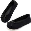 ANLUKE Women's Ballerina Slippers Fuzzy House Shoes Memory Foam with Non-Slip Sole