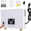 Mini Tankless Water Heater Electric 3KW 110V: Point of Use Hot Water Heater Under Sink on Demand with Digital Display and Remote Control, Multiple Safety Protection for RV Kitchen Bathroom