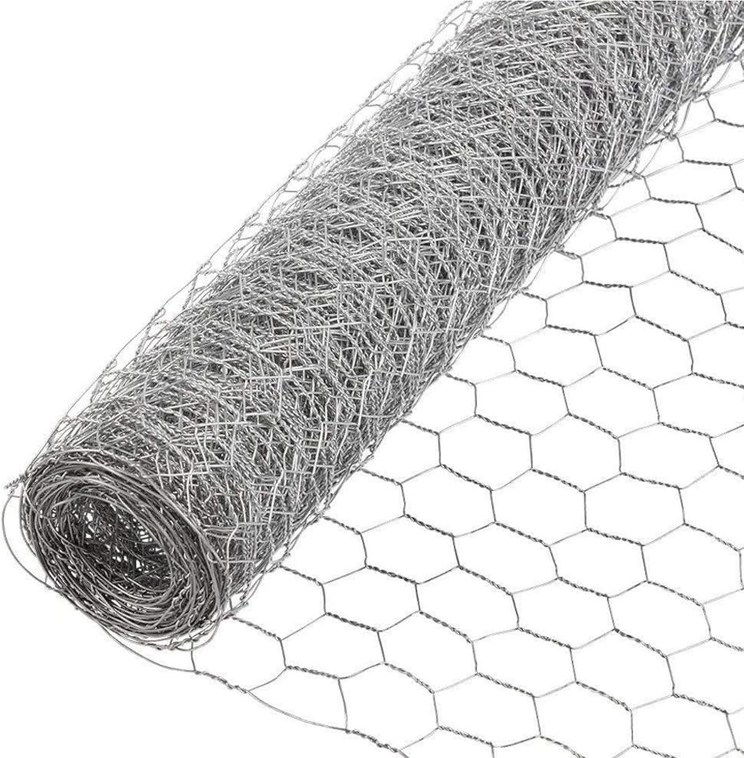 4FTx150FT Chicken Wire Netting Galvanized Wire Mesh Hexagonal for Poultry Garden Fencing Barrier