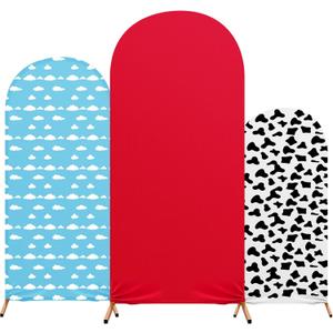 Cartoon Arch Backdrop Cover Set of 3 Cow Arch Covers Red Spandex Stretch Backdrop Stand 4ft, 5ft, 6ft for Wedding Birthday Banquet Ceremony Decoration