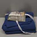 NEXHOME PRO Duvet Cover Set 100% Washed Cotton Oversized Queen 98"x98", Organic Natural Linen Look Textured 3 Pieces Bedding Set Royal Navy Klein Blue with Zipper Closure, Soft (No Comforter)