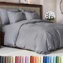 Duvet Cover King Size Set - Extra Soft King Duvet Cover 104" x 90" with 2 Pillow Shams - Hotel Luxury, Easy Care & Fade Free w/ Zipper Closures & Ties - All Season, Comfy and Breathable (Steel Blue) (06 - Steel Blue (No Comforter))