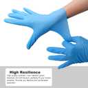 Disposable Gloves Large, Nitrile and Vinyl Blend Material Gloves, Latex Free, 4 Mil,100 Pc. - Food Grade Glove for Cleaning, Food Prep,Hair Dye,Tattoo, Blue