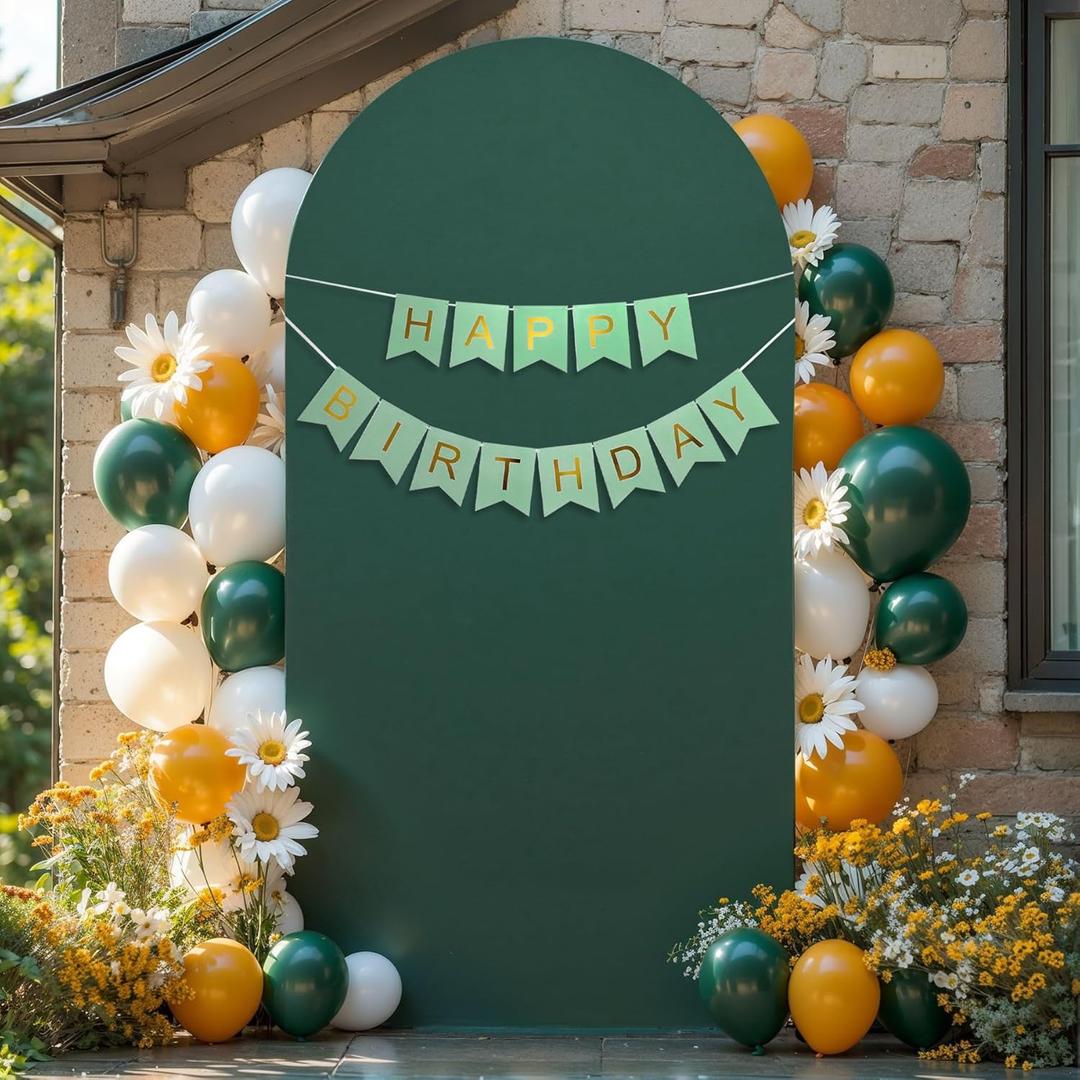 Green Arch Backdrop Cover 7.2 ft Spandex Wedding Balloon Stretchy Arch Backdrop for Easter Photo, Ceremony, Birthday Party, Baby Shower, Anniversary Decoration