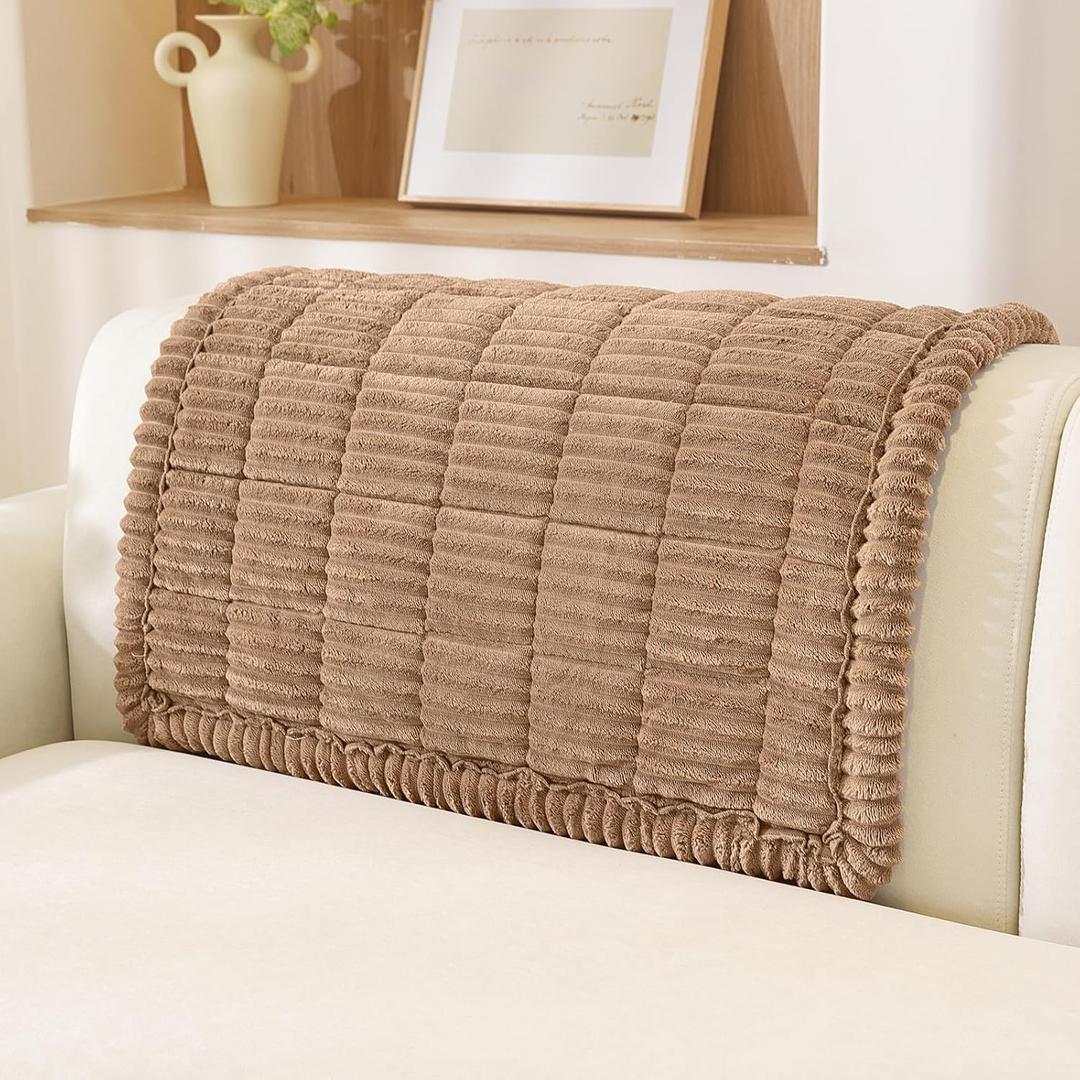 OstepDecor Washable Couch Cover for Dogs, Thick Pet Friendly Sofa Covers, Soft Couch Protector, Paw Cart Sofa Slipcovers, Cushion Protector for Leather, Sectional, Loveseat (35.4" x 35.4", Brown)