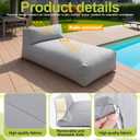 Briwooody Outdoor Bean Bag Lounger Chair 70'' Patio Daybed Sofa Bed with Sponge Filling, Water-Resistant Outdoor Chaise Lounge for Pool, Deck, Porch(Beige)
