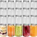 100-Pack Plastic Juice Bottles with Caps Empty Soda Cans with Aluminum Lids for Smothies, Boba, beer Only Compatible with Can Sealers (11.2oz/330ml)