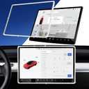 Bling Bling Rhinstones Screen Protector for Tesla Model 3 2017-2023 and Model Y 2019-2025.2, Sparkly Center Console Accessories for 3&Y. (Silver)