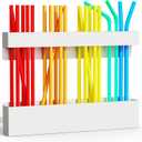 Metal Straw Holder for Cabinet Door with Magnetic and Double Sided Adhesive Tape,Reusable Tumbler Straw Organizer Storage for Refrigerator,Kitchen Accessories Container (White)
