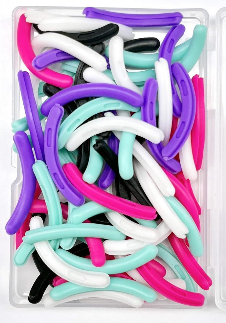 80 pcs Curler Refills Eyelash Curler Refill Pads Silicone Rubber Curler Replacement Refills Pads for Universal Eyelash Curler with a Storage Box
