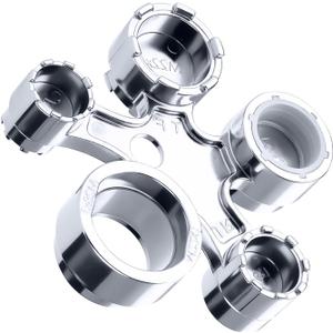 UCDETD Metal 13 in 1 Faucet Aerator Removal Tool, Faucet Aerator Key Wrench, for Hidden Threaded TF, TJ, TT, JR, STD and Cut Side/Round Aerator with Housing M16 M18 M20 M22 M24 M28 (Polished Chrome)