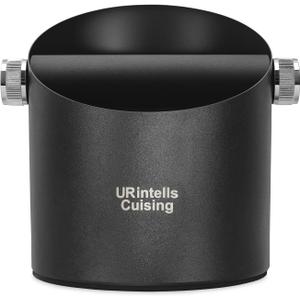 6.3 Inch Stainless Steel Knock Box Espresso Large Capacity with Non-Slip Base Espresso Knock Box Black Coffee Knock Box with Removable Knock Bar Espresso Machine Accessories