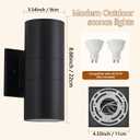 4 Pack Outdoor Sconce Lights for House, Modern Exterior Wall Light Fixtures, Black Cylinder Up and Down Lights Outdoor, Anti-Rust Porch Lights Wall Mount for Front Door Garage