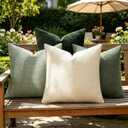 ZONYO Throw Pillow Covers 18x18 Set of 4, Sage Green Soft Plush Chenille Decorative Cushion Covers for Couch Sofa Bed, Fade Resistant Washable,Boho Farmhouse Living Room, Bedroom, Outdoor Decor