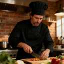 Chef Hat Elastic Adjustable Kitchen Baking Adult/Kids (Black)