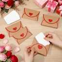 Colarr 25 Sets Mini Envelopes with Blank Cards Paper Envelopes with Heart Shaped Clasp Gift Card Holders for Wedding Birthday Bridal Shower Love Letters Greeting Card Graduation(Pink,Red)