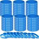100 Pcs Pool Pass Silicone Wristbands Numbers A001-A100 K001-K100 ID Bracelets Name Tag Bracelet Waterproof ID Band for Pool (Blue)