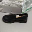 DREAM PAIRS Womens Loafers, Lug Sole Slip On Platform Chunky Penny Loafers for Women Dressy and Work, Business Casual Shoes for Women (8, Black-pu)