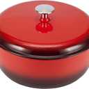 Amazon Basics Cast Iron Dutch Oven Pot with Lid, Enameled, Round, Dual Handles, Heavy-Duty, Medium, 6-Quart, Red