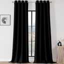 Joydeco Blackout Curtains for Bedroom 120 Inch Long 2 Panels, Room Darkening Grommet Drapes, Thermal Insulated Black Out Drapes, Black Curtains for Living Room
