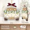 2 x Wedding Gifts 2025, First Christmas Married Ornament, Mr and Mrs Gifts As Engagement Gift for Newlyweds, Wooden Ornaments for Christmas Tree Decorations, Just Married Gift for Couple