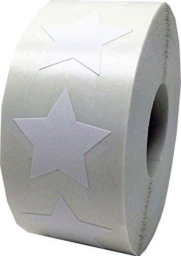White Star Shape Stickers 1 Inch 500 Adhesive Labels