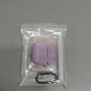 for Airpods 4th Generation Case Cover(2024),Soft Silicone Full Protective Case for AirPods 4 Case with Keychain & Cleaner Kit,Compatible with Apple Airpods 4 for Women,MenLightpurple