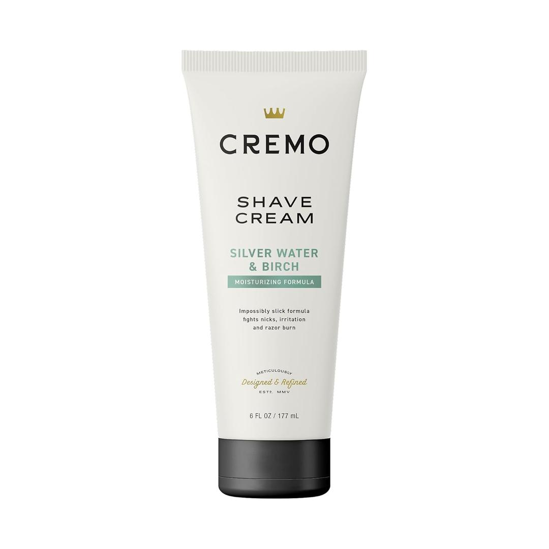 Cremo Silver Water & Birch Shave Cream, Astonishingly Superior Ultra-Slick Shaving Cream for Men, Fights Nicks, Cuts and Razor Burn, 6 Fl Oz