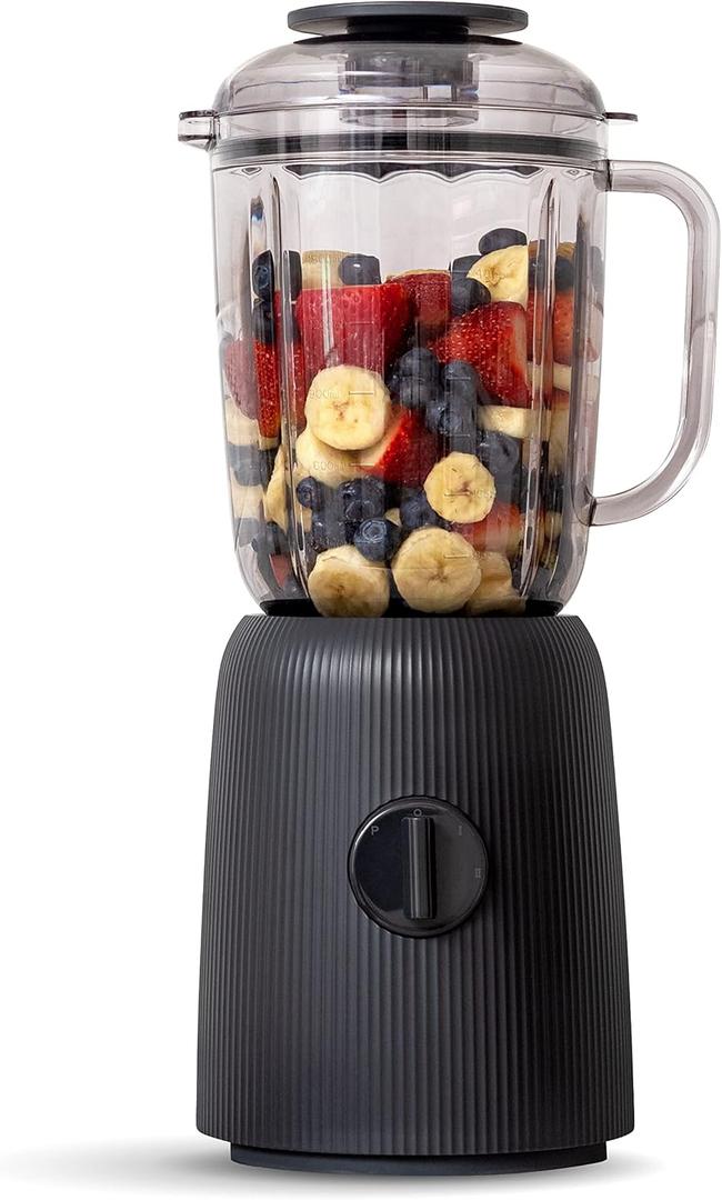 IRIS USA 3-Speed High-Power Professional-Grade Countertop & Kitchen Blender - 50 oz Tritan Jar, Titanium-Coated Stainless Steel Blades, Black for Smoothies, Protein Shakes